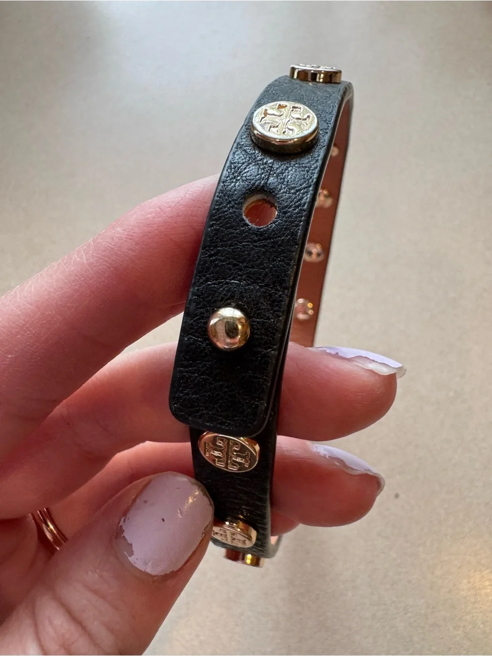 Tory Burch leather choker necklace